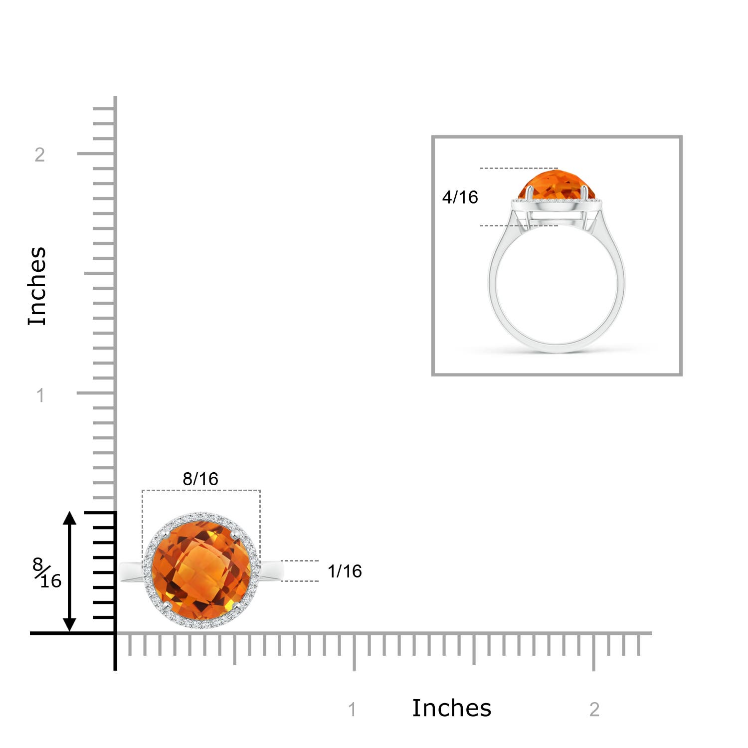 AAAA - Citrine / 3.75 CT / 14 KT White Gold