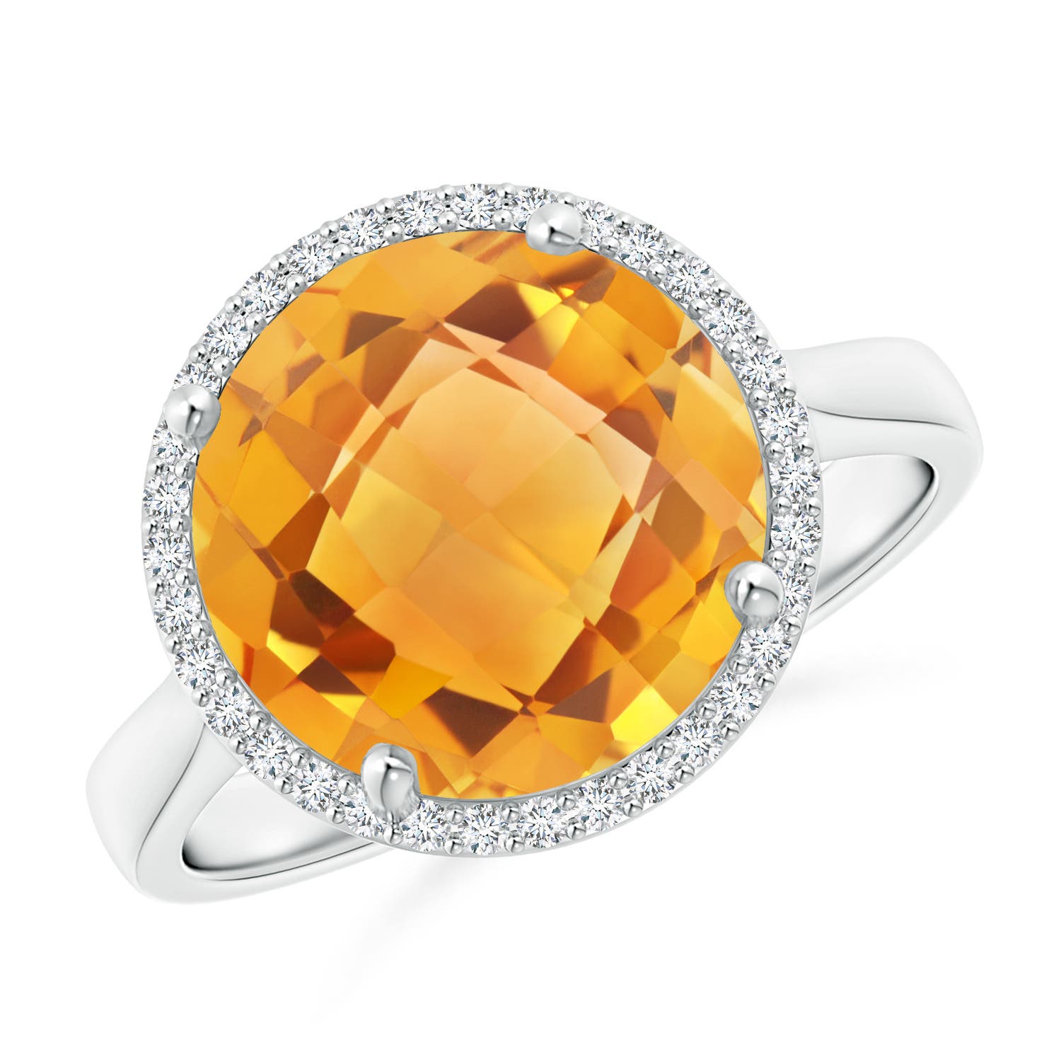 AA - Citrine / 5.02 CT / 14 KT White Gold