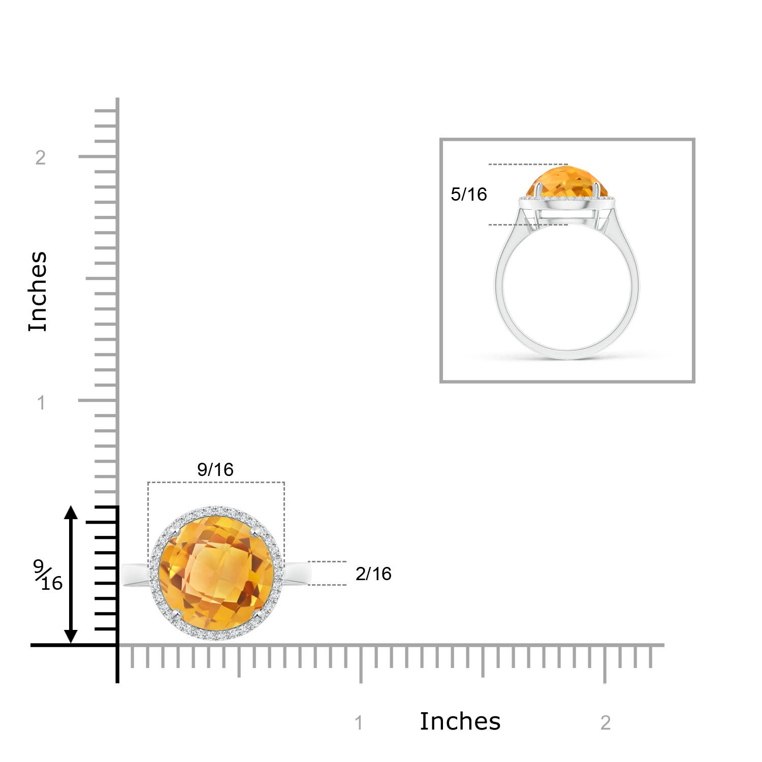 A - Citrine / 5.7 CT / 14 KT White Gold