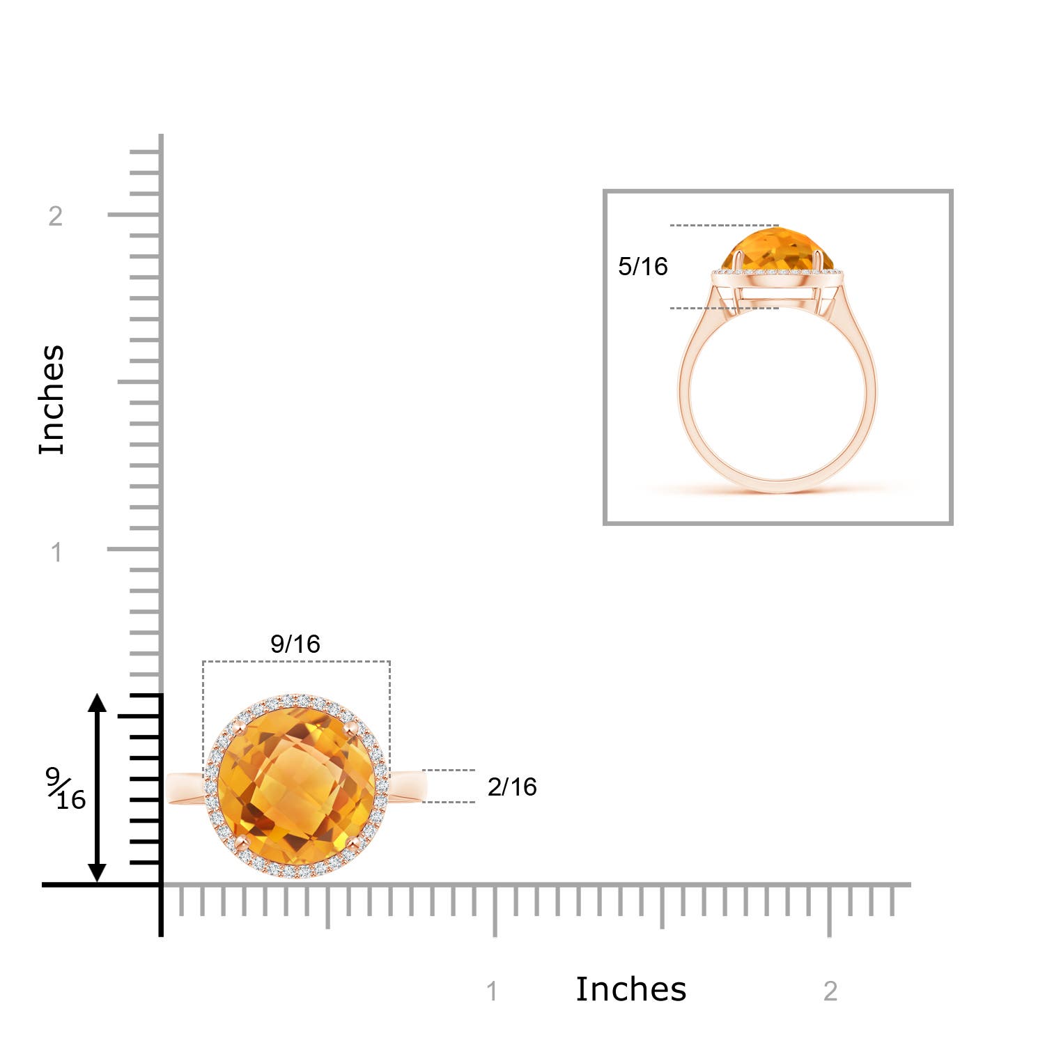 AA - Citrine / 5.7 CT / 14 KT Rose Gold