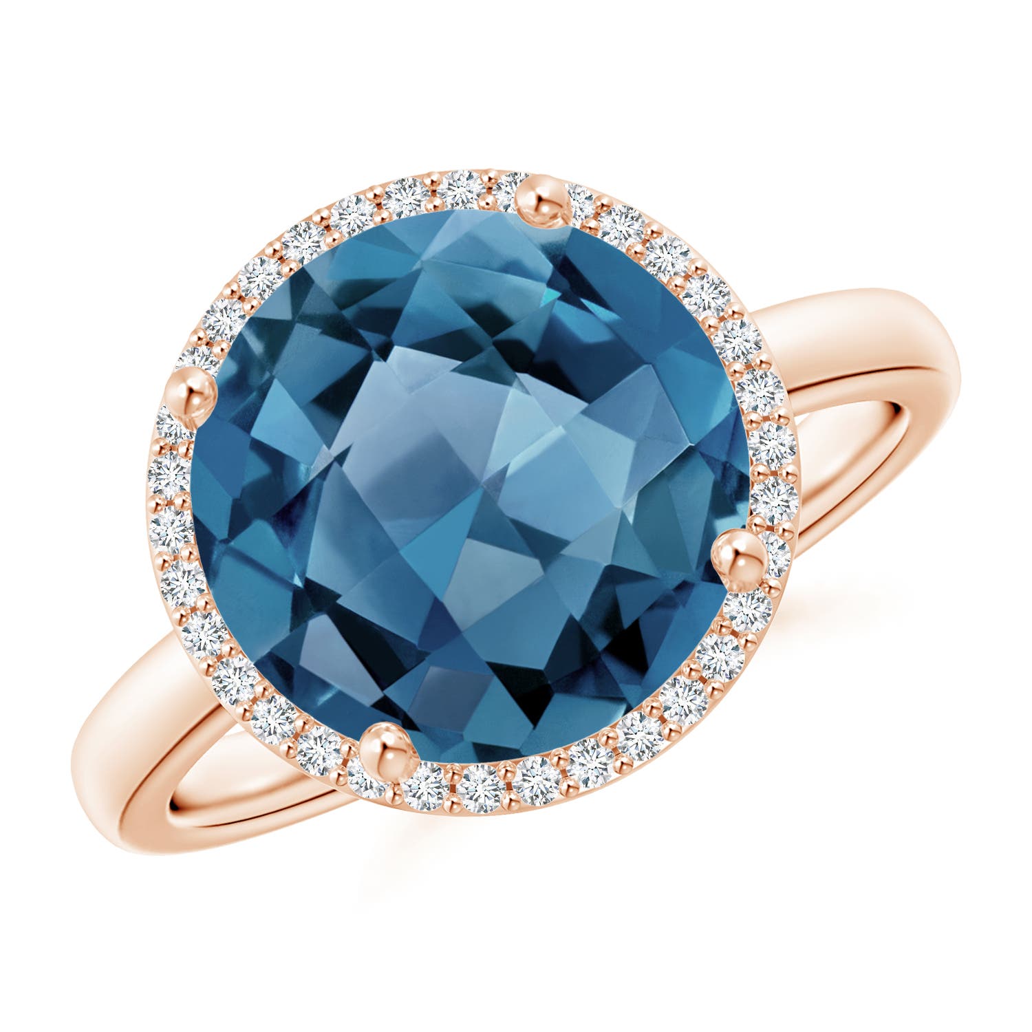 A - London Blue Topaz / 6.47 CT / 14 KT Rose Gold