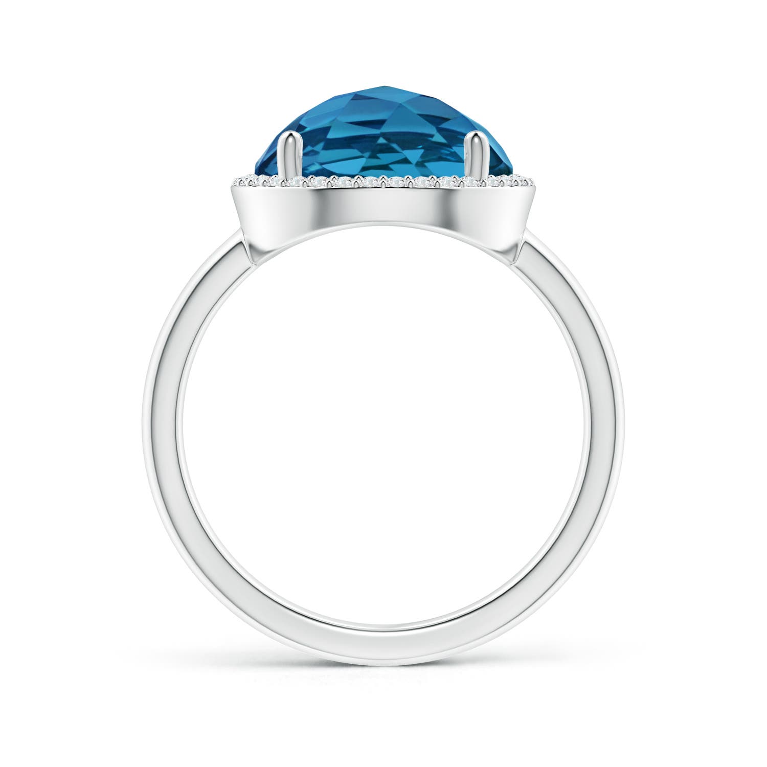 AAA - London Blue Topaz / 6.47 CT / 14 KT White Gold