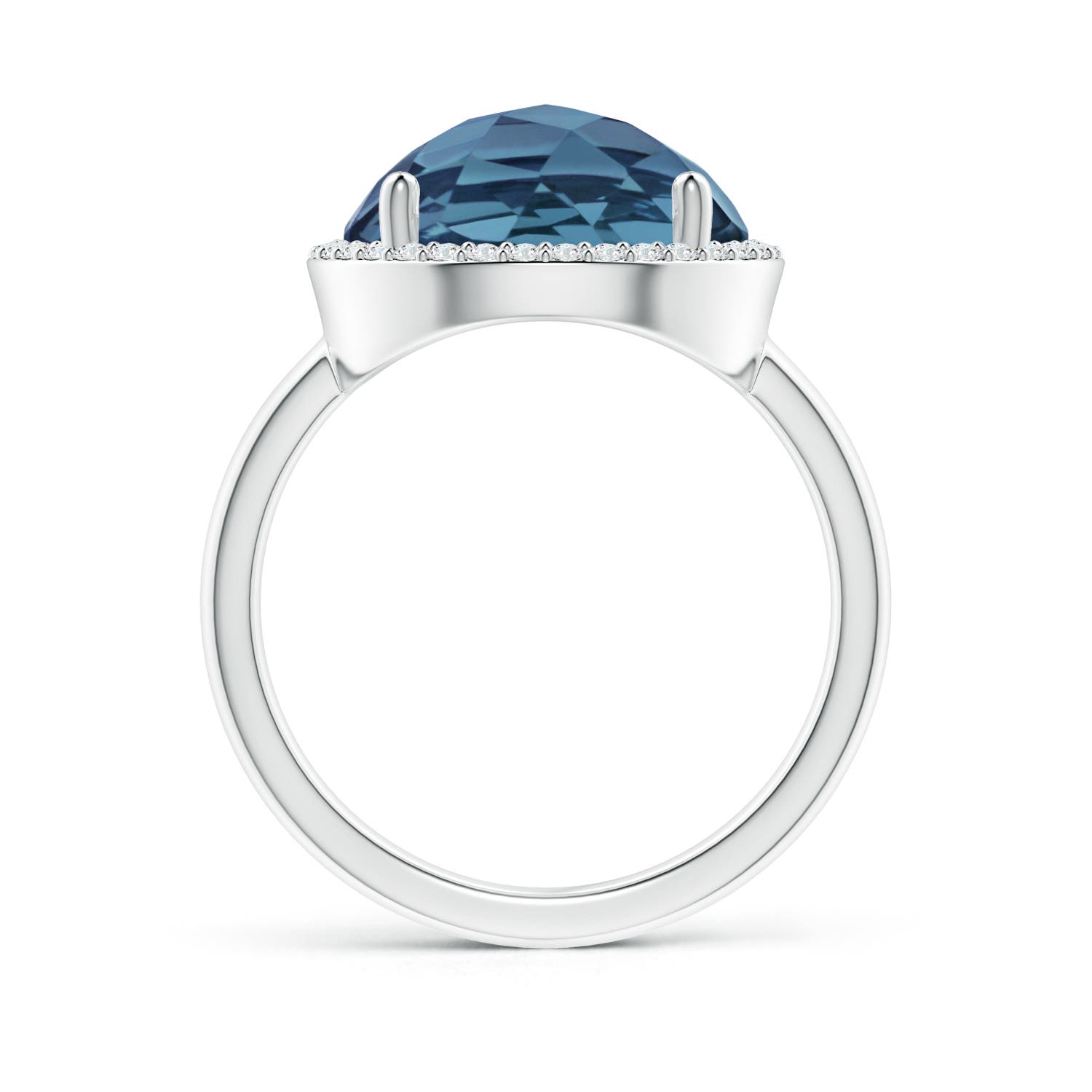 A - London Blue Topaz / 8.5 CT / 14 KT White Gold