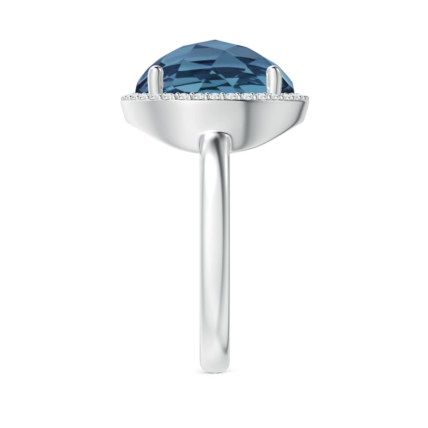 A - London Blue Topaz / 8.5 CT / 14 KT White Gold