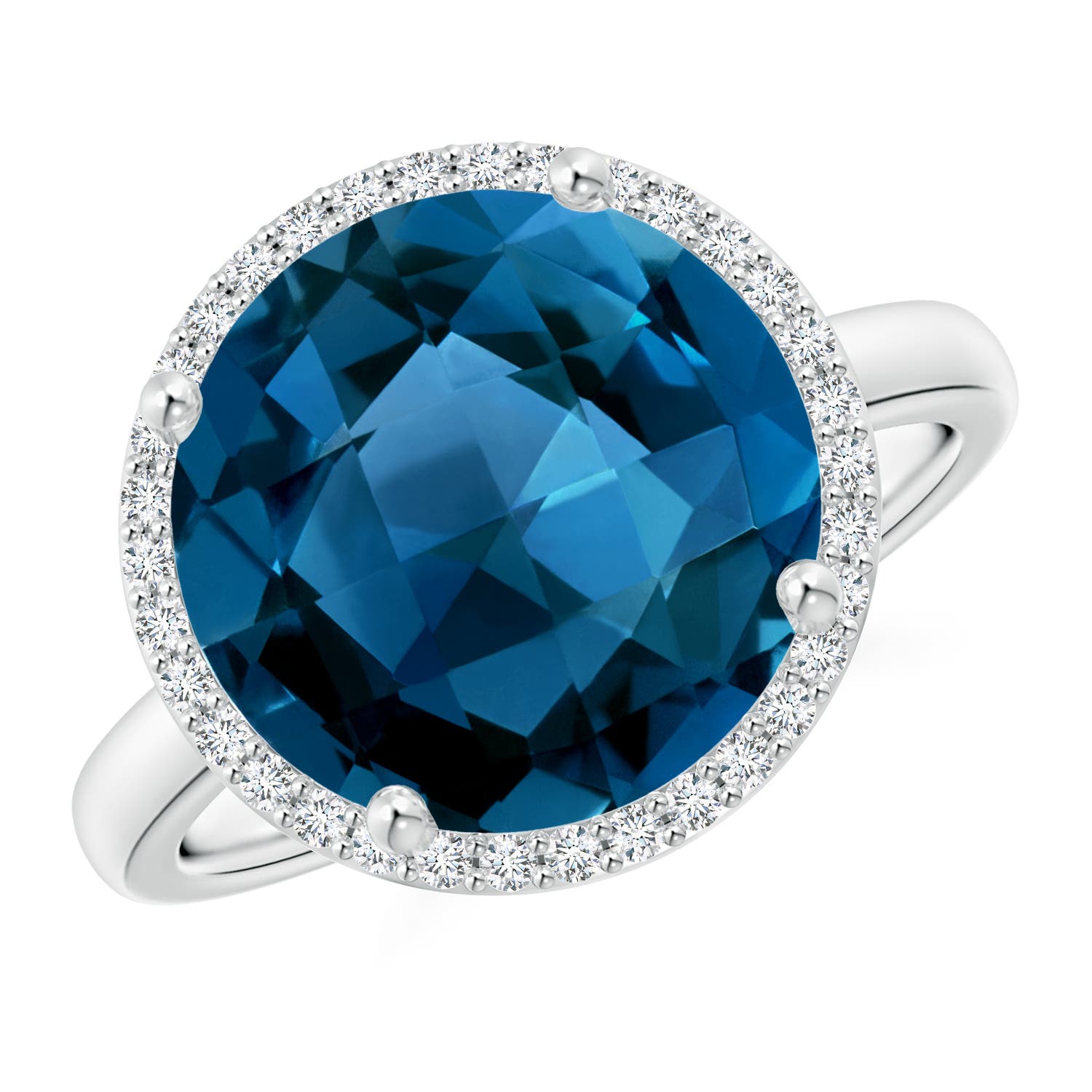 AAAA - London Blue Topaz / 8.5 CT / 14 KT White Gold