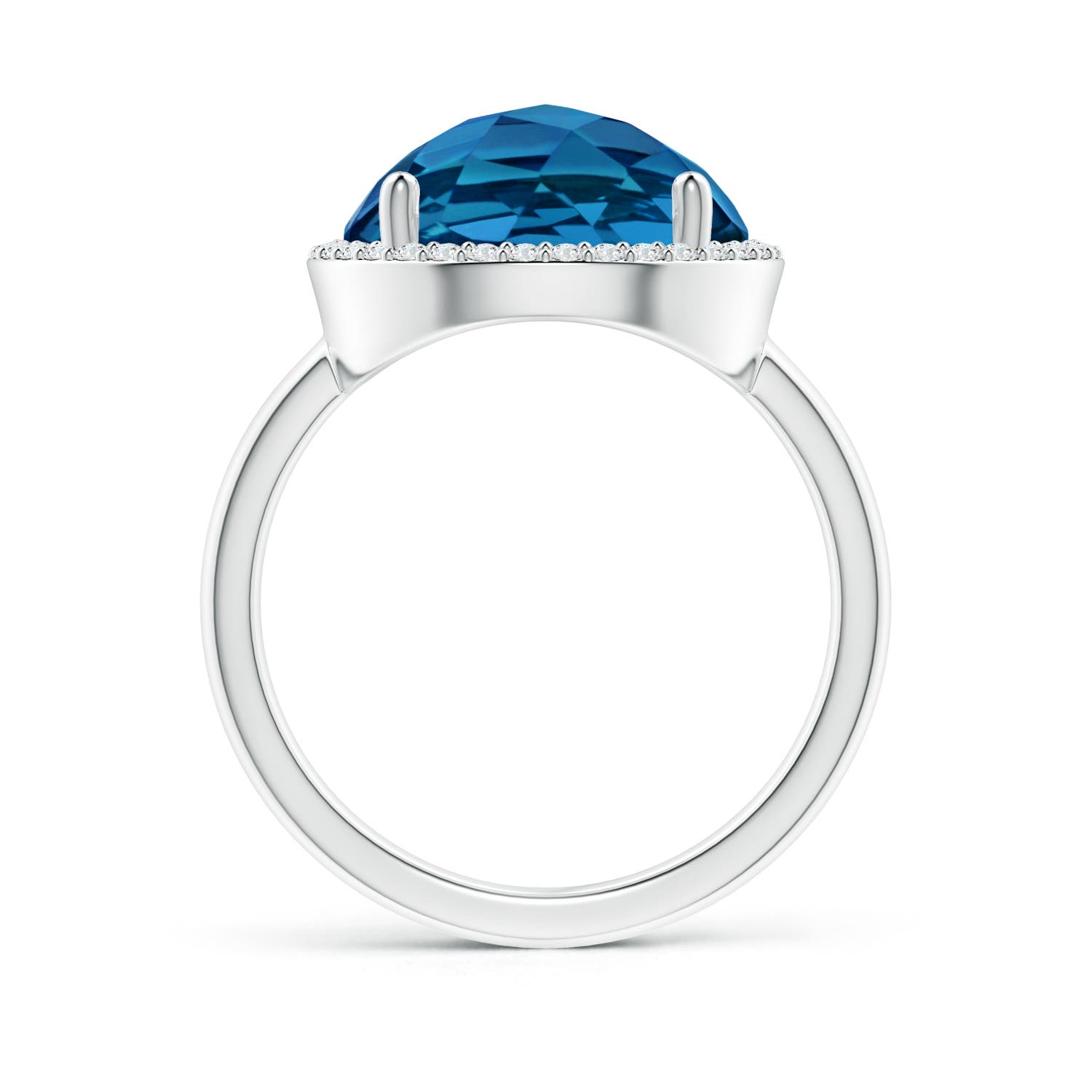 AAAA - London Blue Topaz / 8.5 CT / 14 KT White Gold