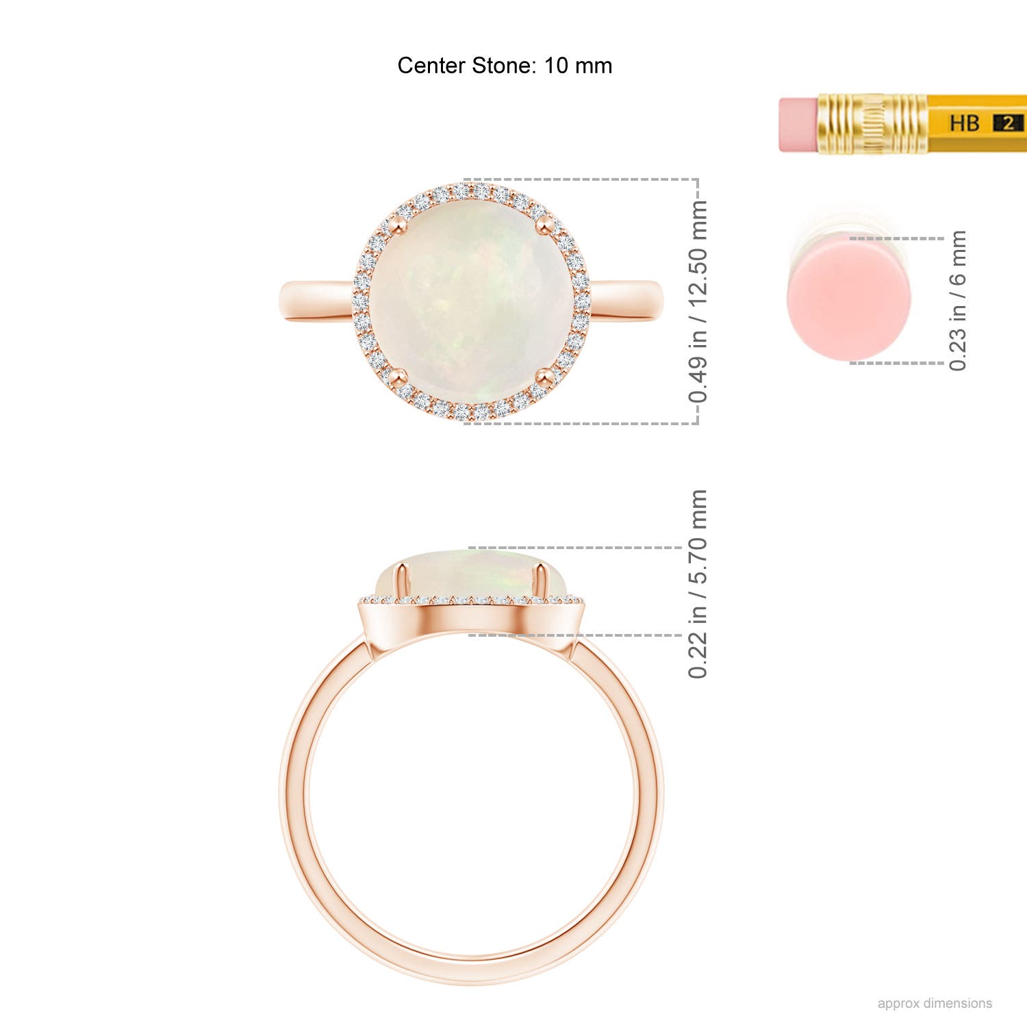 A - Opal / 2 CT / 14 KT Rose Gold