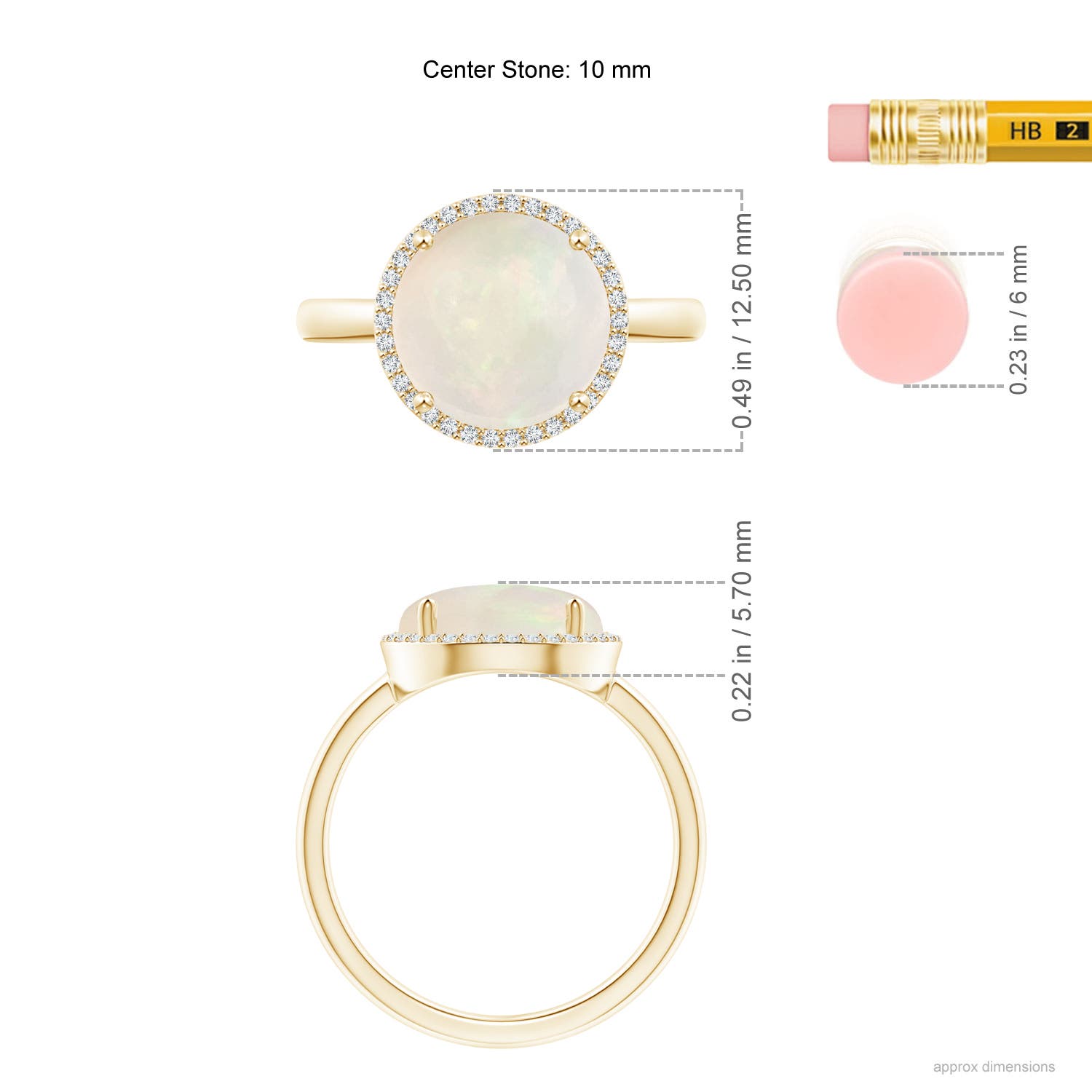 A - Opal / 2 CT / 14 KT Yellow Gold