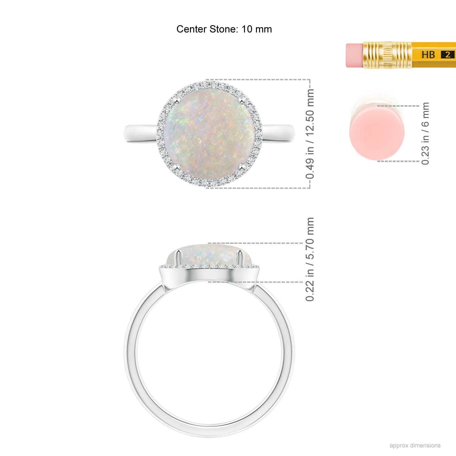 AA - Opal / 2 CT / 14 KT White Gold