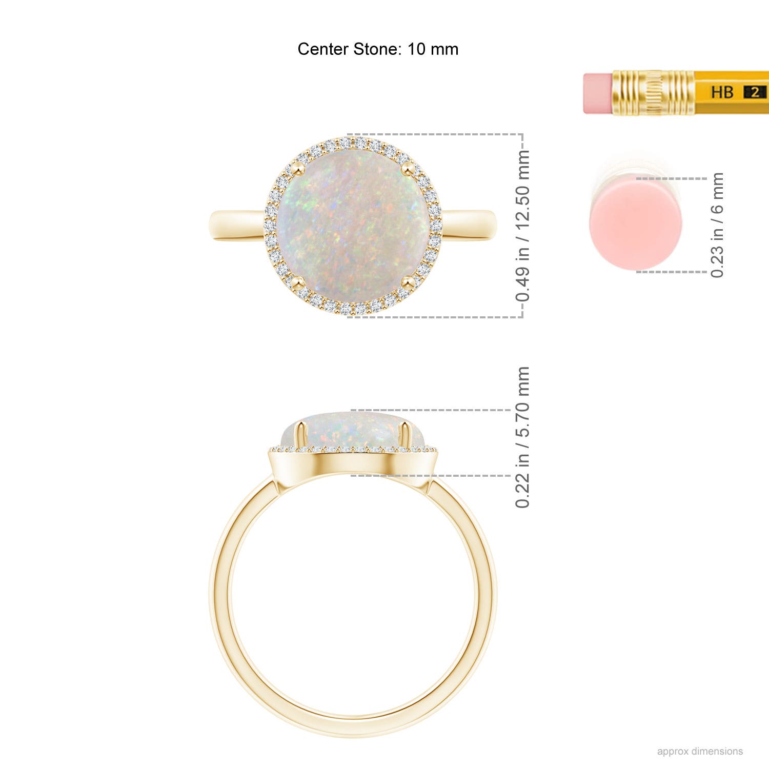 AA - Opal / 2 CT / 14 KT Yellow Gold