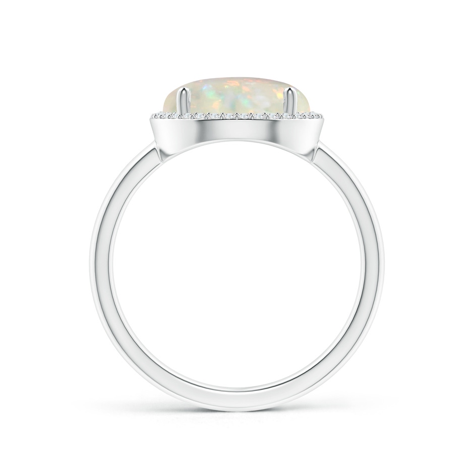 10mm AAA Round Opal Cocktail Ring with Diamond Halo in White Gold side-1