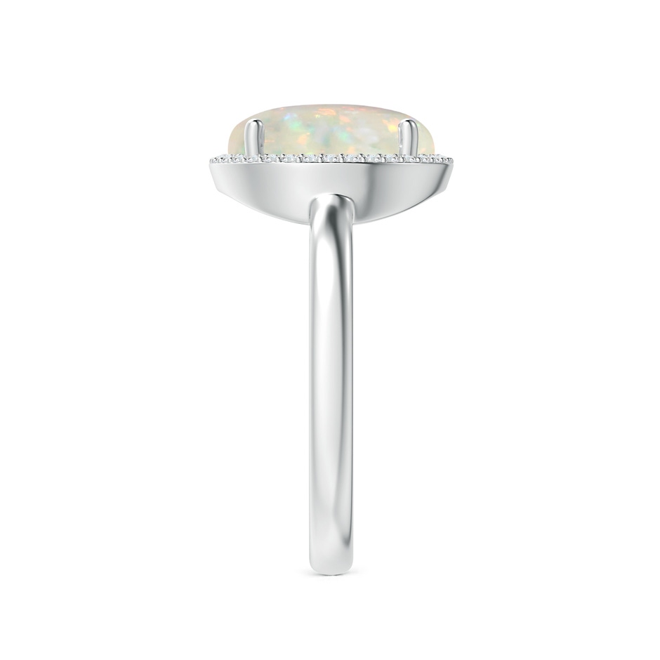 10mm AAA Round Opal Cocktail Ring with Diamond Halo in White Gold side-2