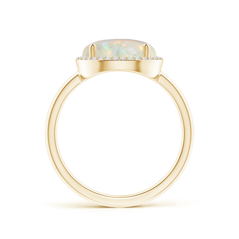 10mm AAA Round Opal Cocktail Ring with Diamond Halo in Yellow Gold side-1