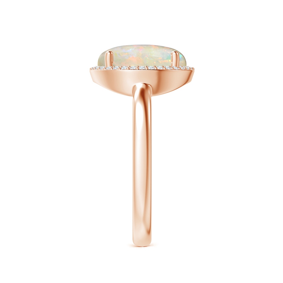 10mm AAAA Round Opal Cocktail Ring with Diamond Halo in Rose Gold side-2
