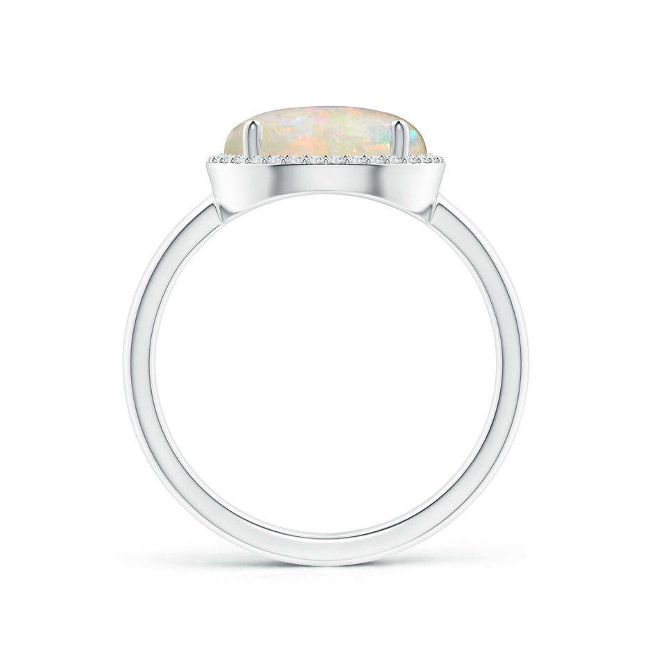 10mm AAAA Round Opal Cocktail Ring with Diamond Halo in White Gold side-1