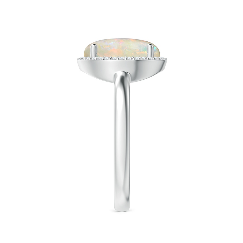 10mm AAAA Round Opal Cocktail Ring with Diamond Halo in White Gold side-2