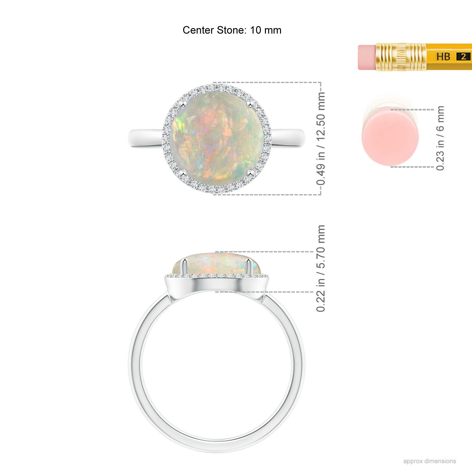 AAAA - Opal / 2 CT / 14 KT White Gold