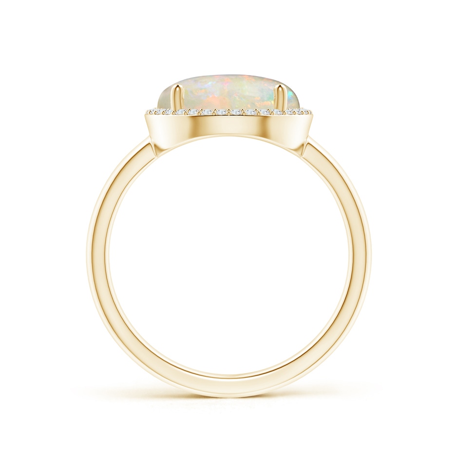 10mm AAAA Round Opal Cocktail Ring with Diamond Halo in Yellow Gold side-1
