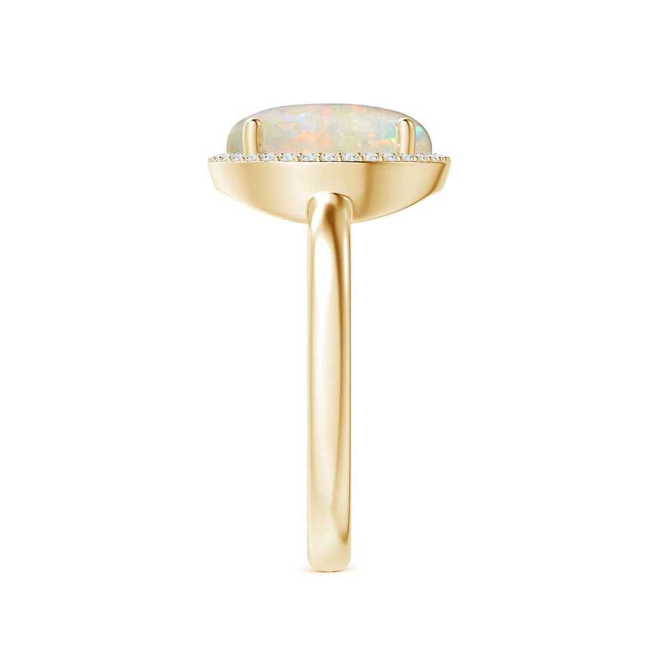 10mm AAAA Round Opal Cocktail Ring with Diamond Halo in Yellow Gold side-2