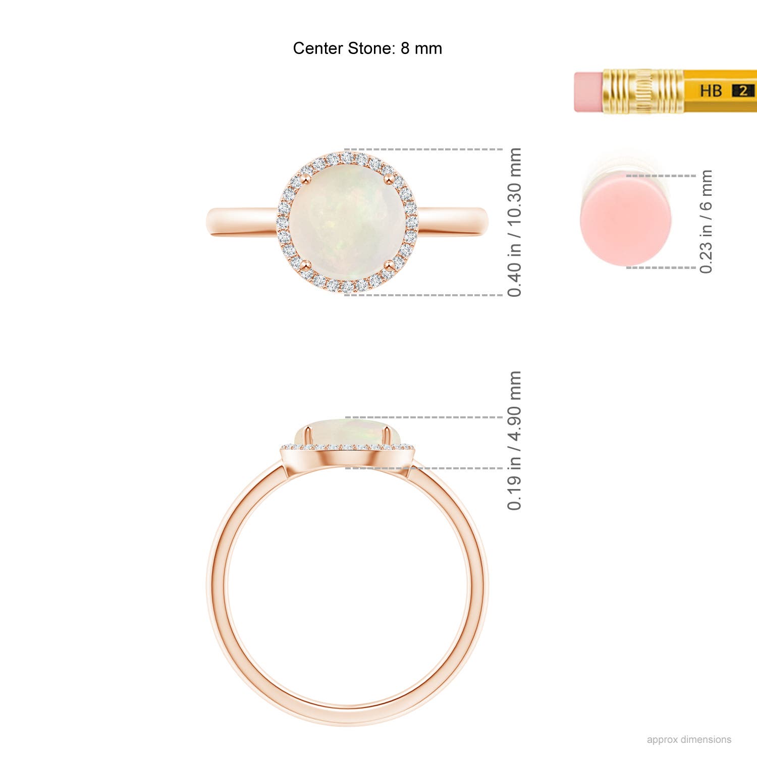 A - Opal / 1.23 CT / 14 KT Rose Gold