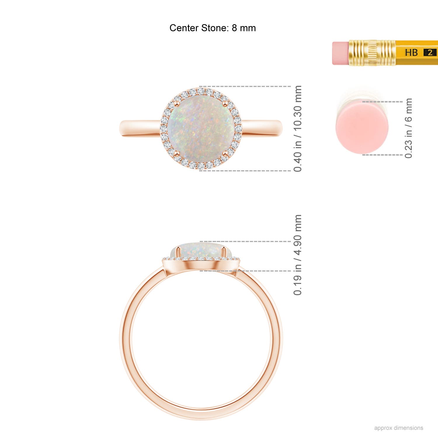 AA - Opal / 1.23 CT / 14 KT Rose Gold