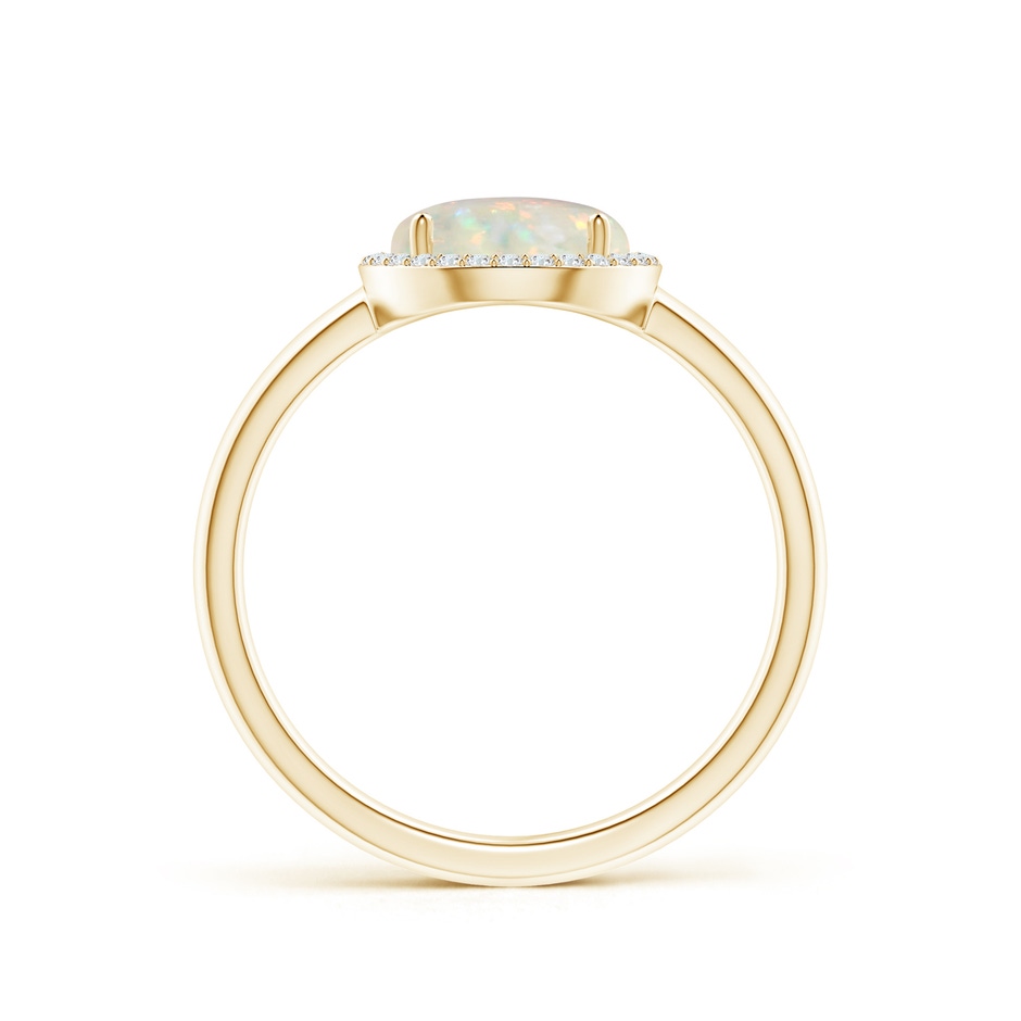 8mm AAA Round Opal Cocktail Ring with Diamond Halo in Yellow Gold side-1