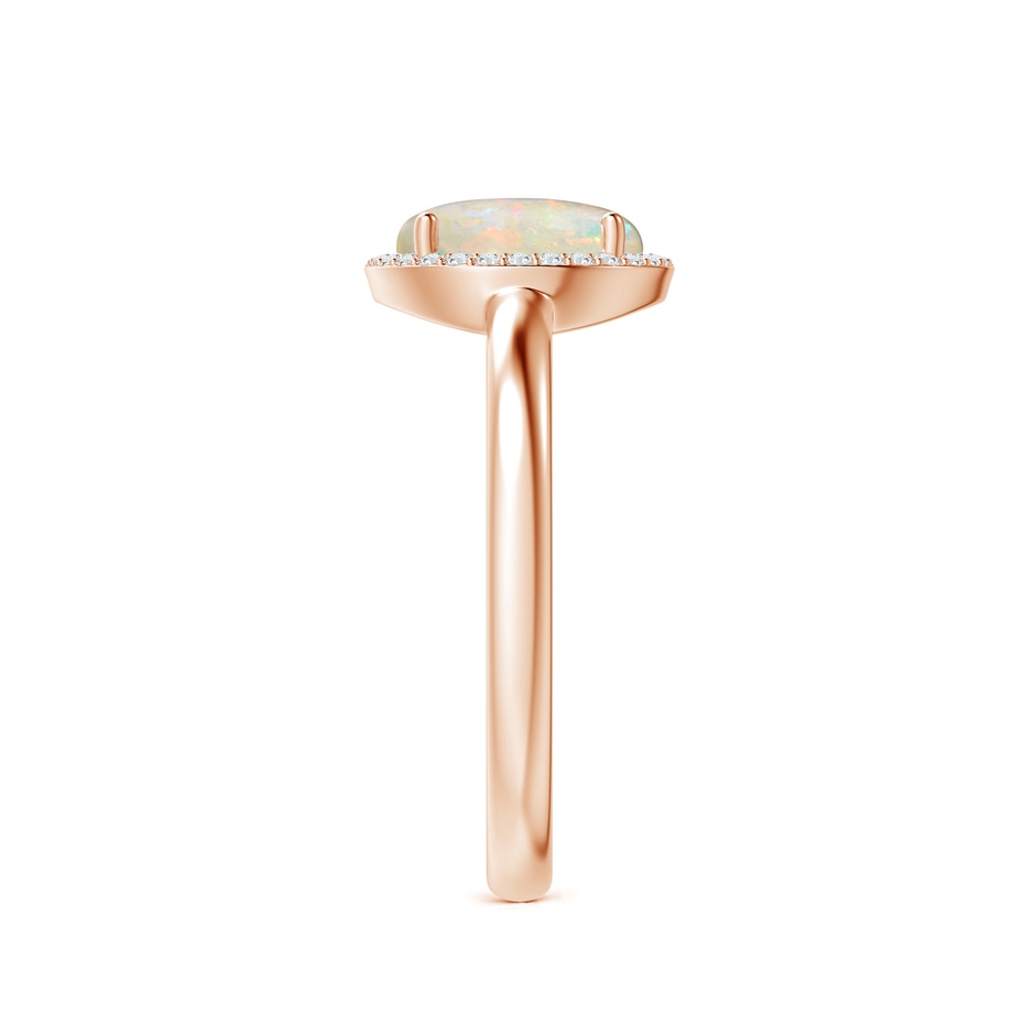 8mm AAAA Round Opal Cocktail Ring with Diamond Halo in Rose Gold Side-2