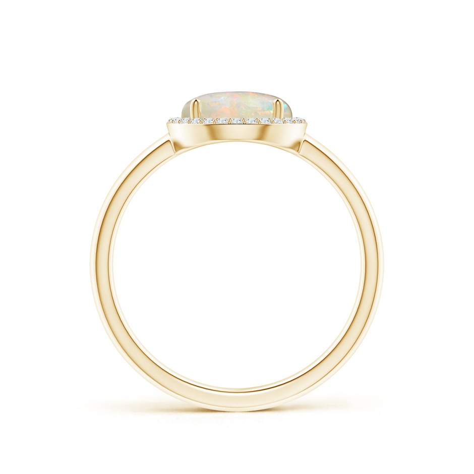 8mm AAAA Round Opal Cocktail Ring with Diamond Halo in Yellow Gold side-1