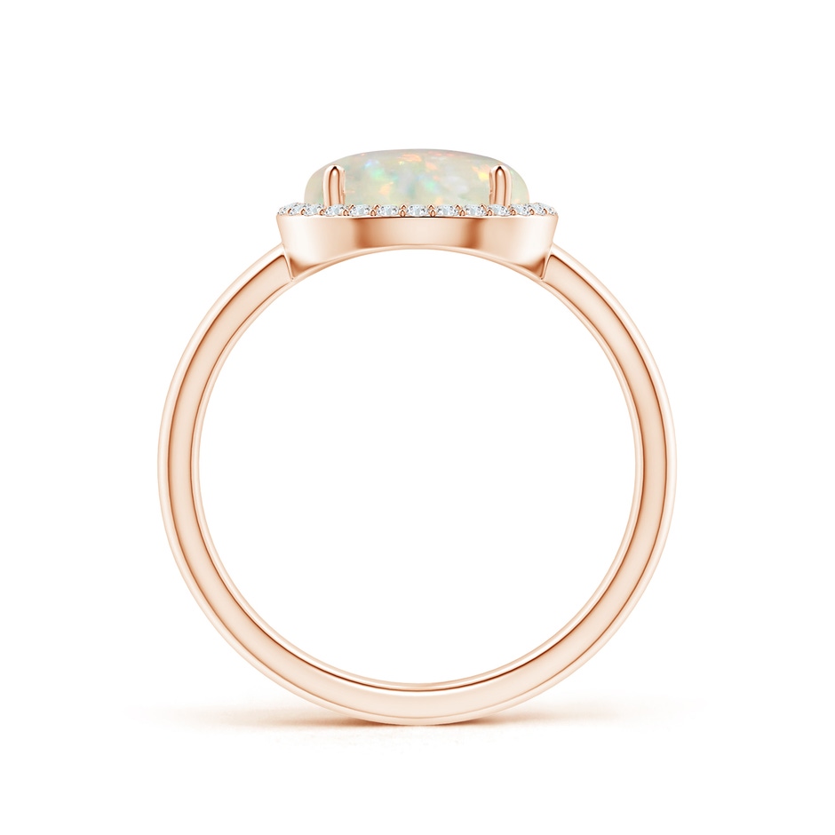 9mm AAA Round Opal Cocktail Ring with Diamond Halo in Rose Gold side-1