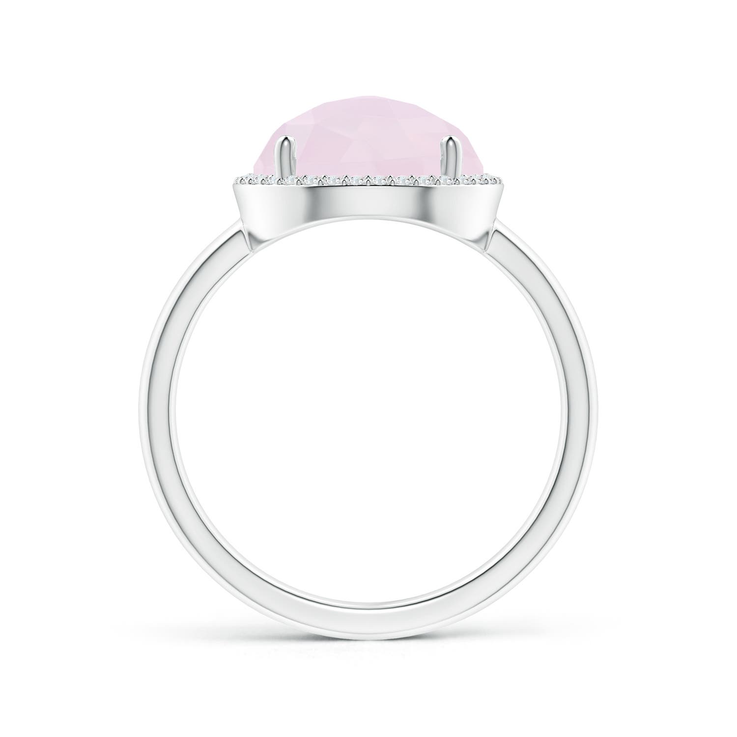 A - Rose Quartz / 3.2 CT / 14 KT White Gold