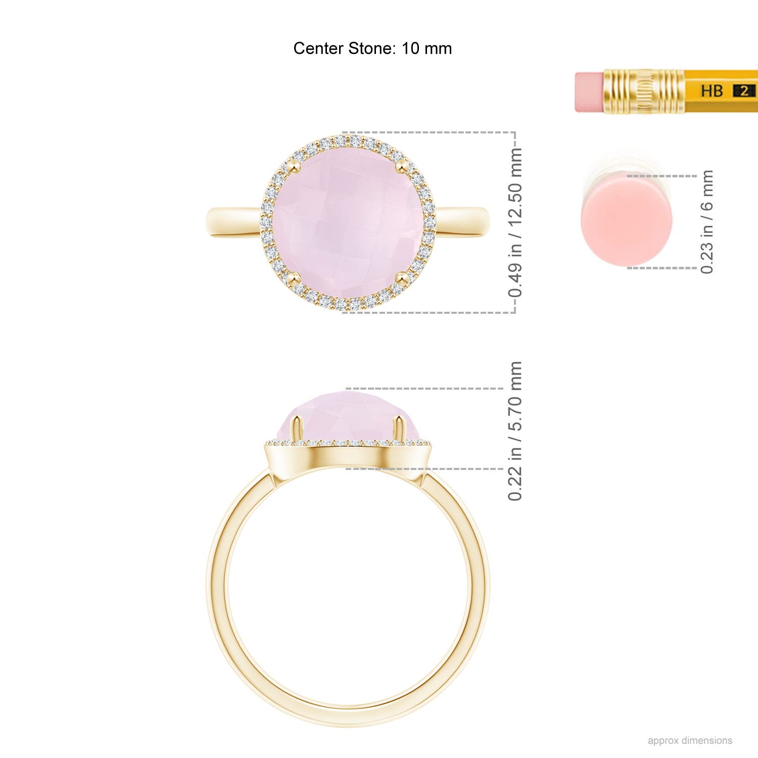 A - Rose Quartz / 3.2 CT / 14 KT Yellow Gold