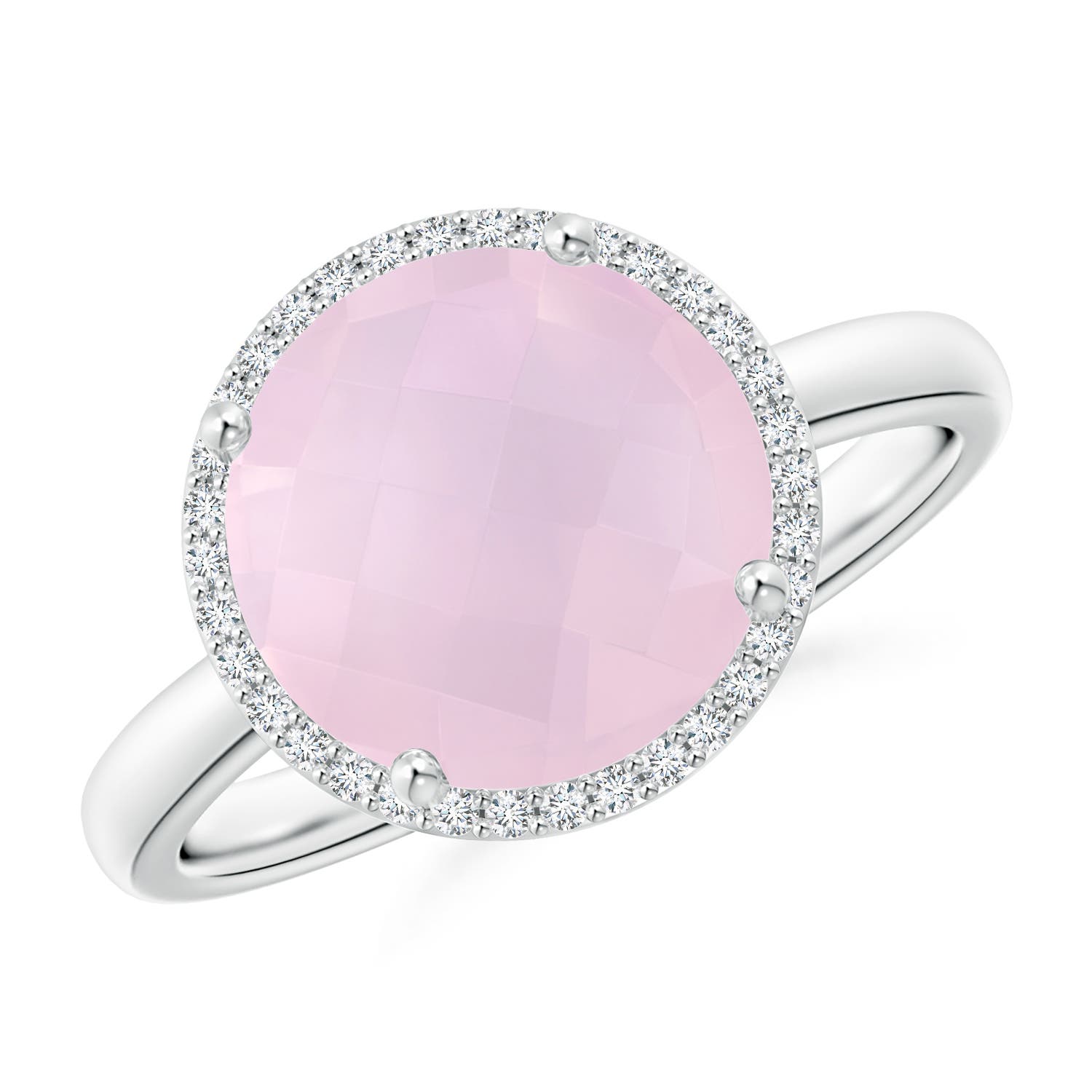 AA - Rose Quartz / 3.2 CT / 14 KT White Gold