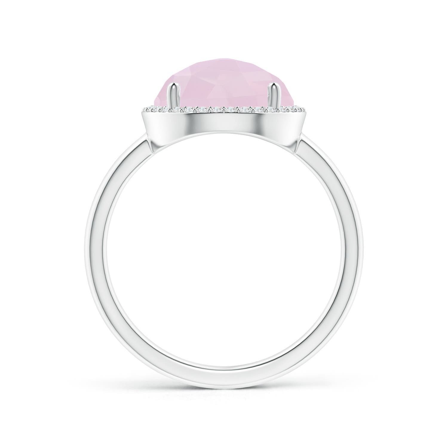 AA - Rose Quartz / 3.2 CT / 14 KT White Gold