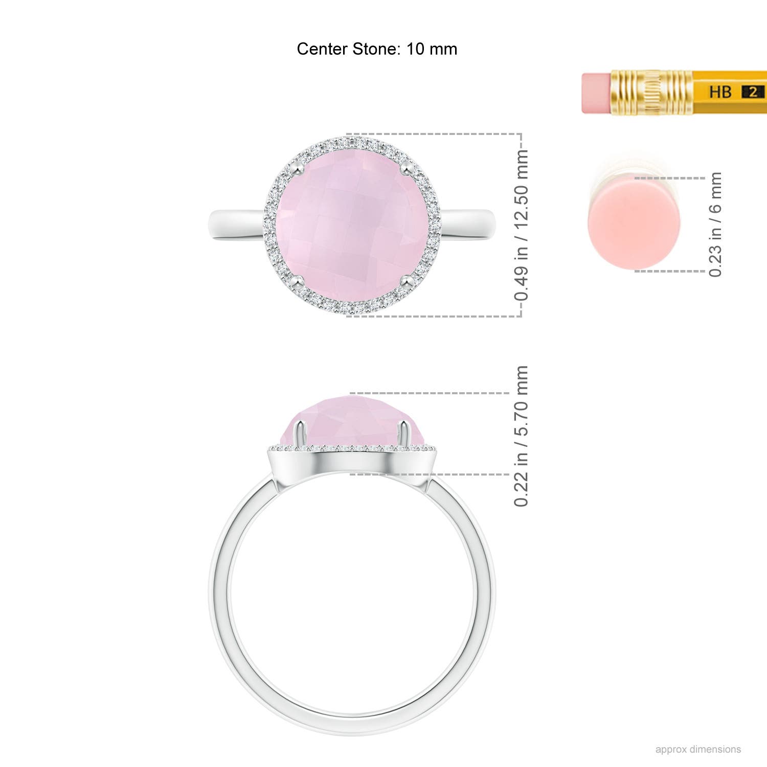 AA - Rose Quartz / 3.2 CT / 14 KT White Gold