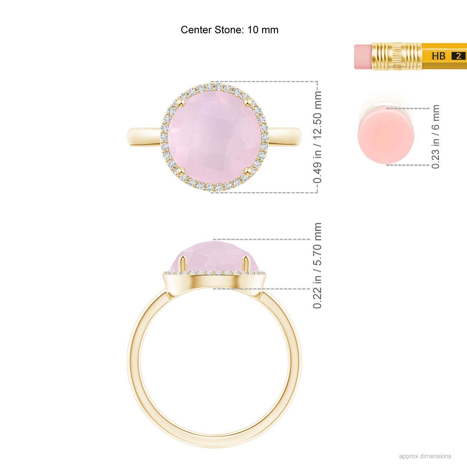 AA - Rose Quartz / 3.2 CT / 14 KT Yellow Gold