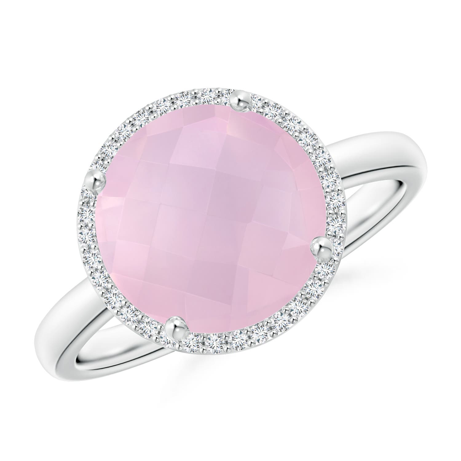 AAA - Rose Quartz / 3.2 CT / 14 KT White Gold