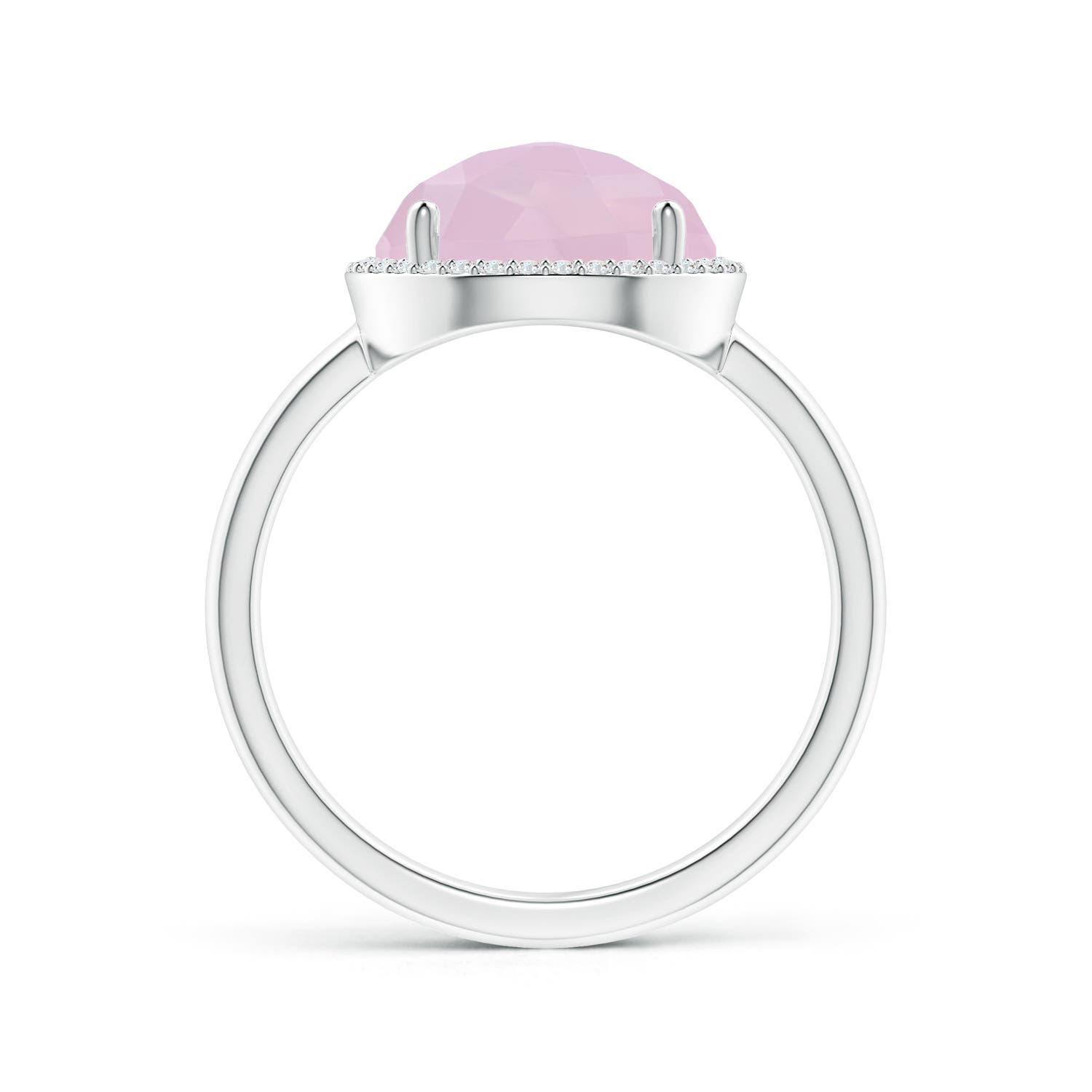 AAA - Rose Quartz / 3.2 CT / 14 KT White Gold