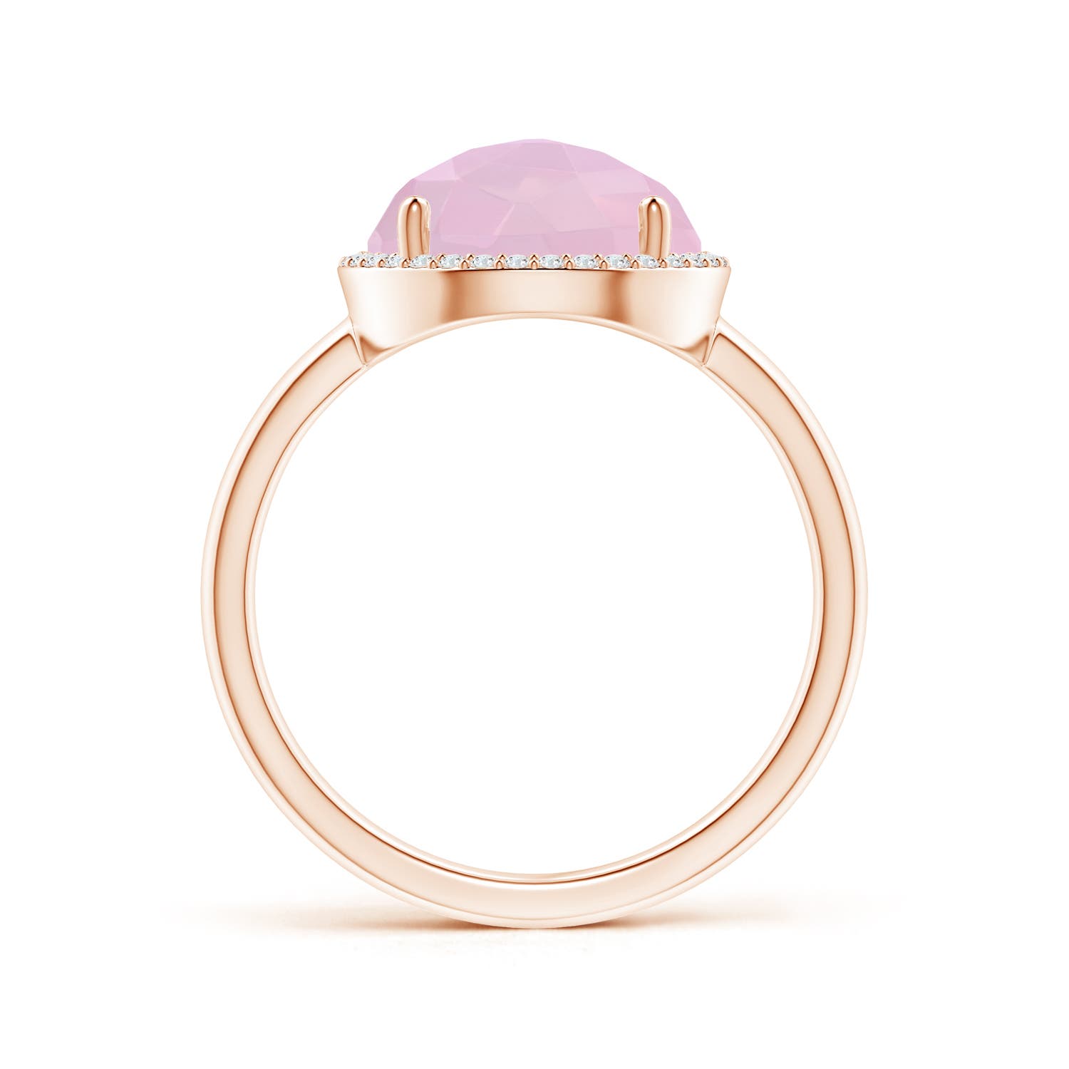 AAAA - Rose Quartz / 3.2 CT / 14 KT Rose Gold