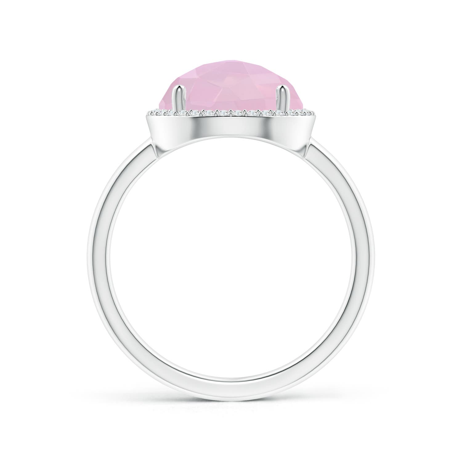 AAAA - Rose Quartz / 3.2 CT / 14 KT White Gold