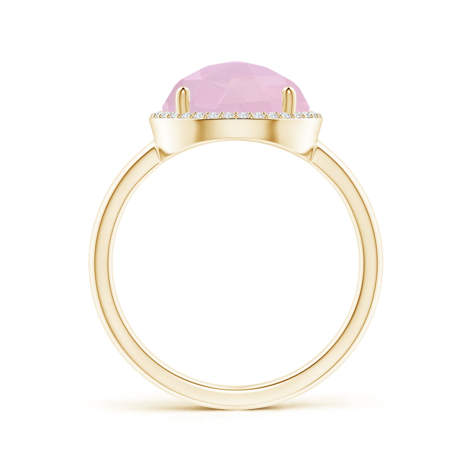 AAAA - Rose Quartz / 3.2 CT / 14 KT Yellow Gold