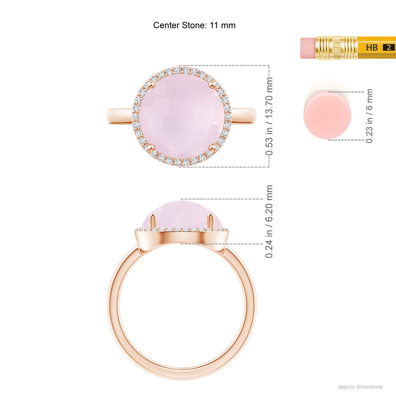 A - Rose Quartz / 4.27 CT / 14 KT Rose Gold