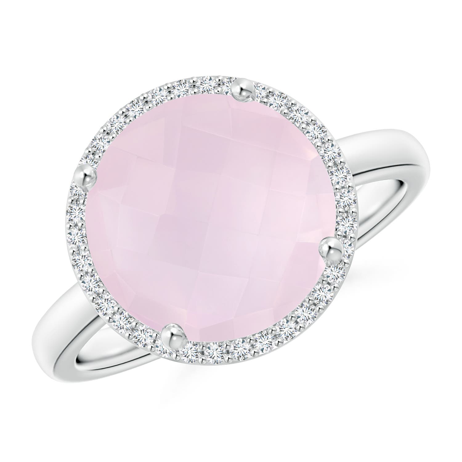 A - Rose Quartz / 4.27 CT / 14 KT White Gold