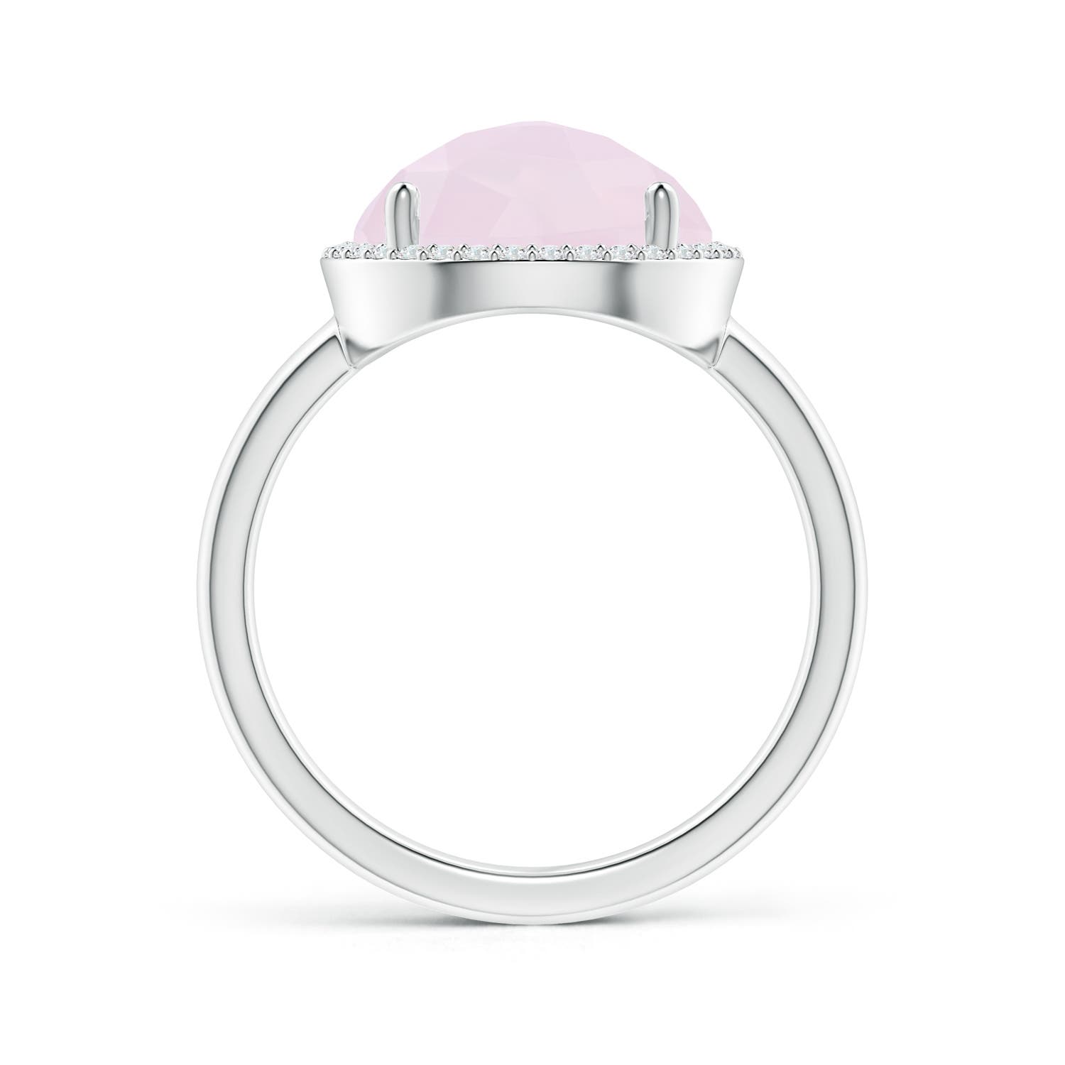 A - Rose Quartz / 4.27 CT / 14 KT White Gold