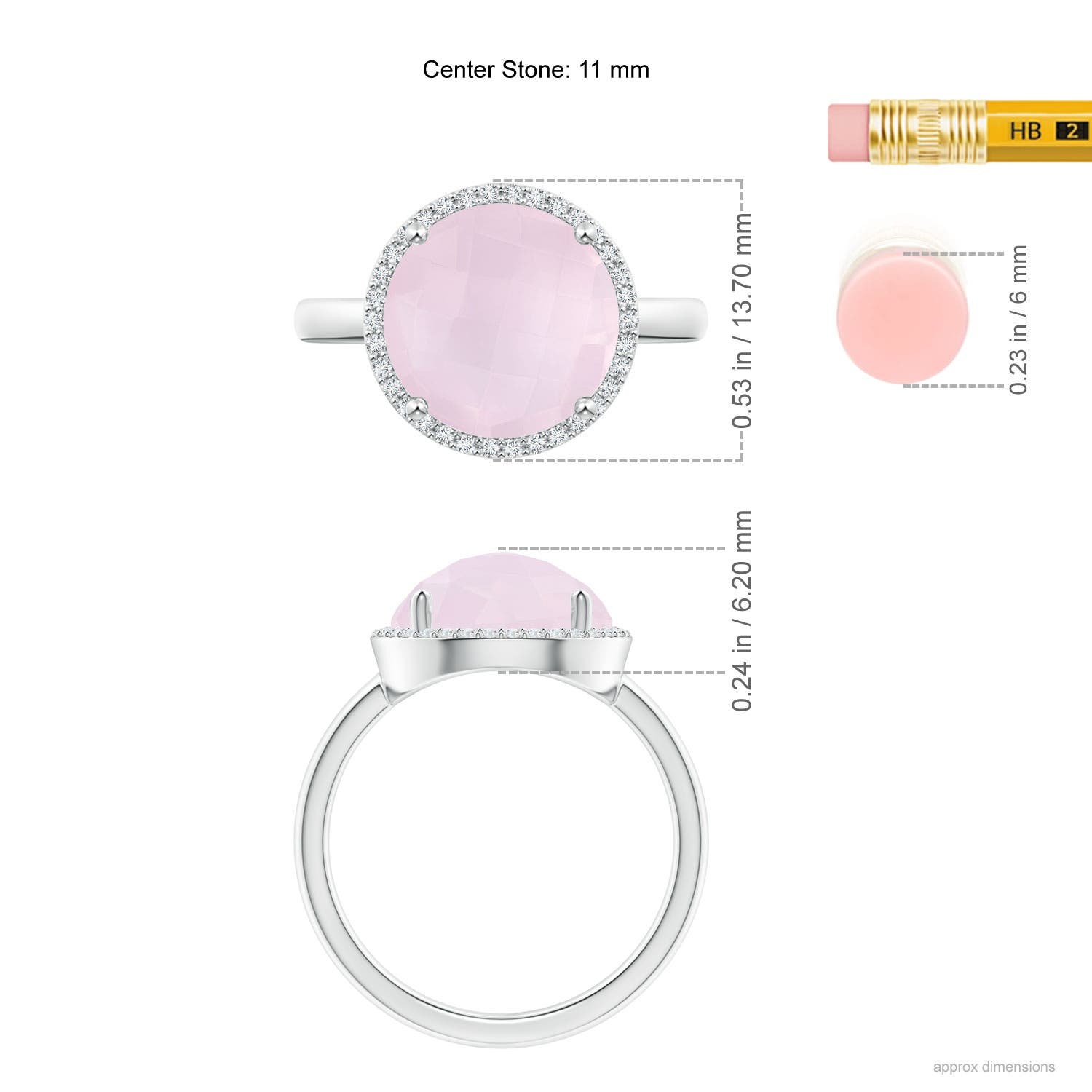 A - Rose Quartz / 4.27 CT / 14 KT White Gold