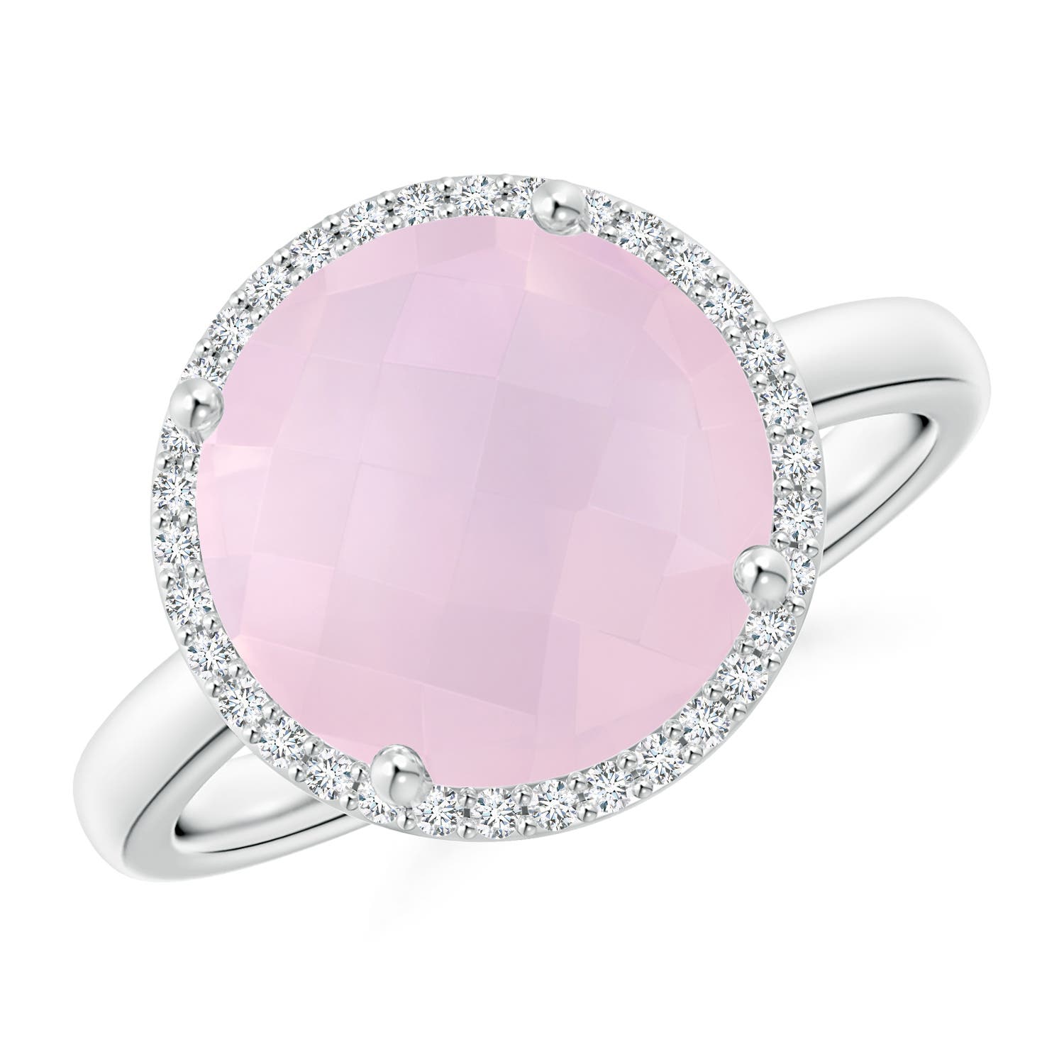 AA - Rose Quartz / 4.27 CT / 14 KT White Gold