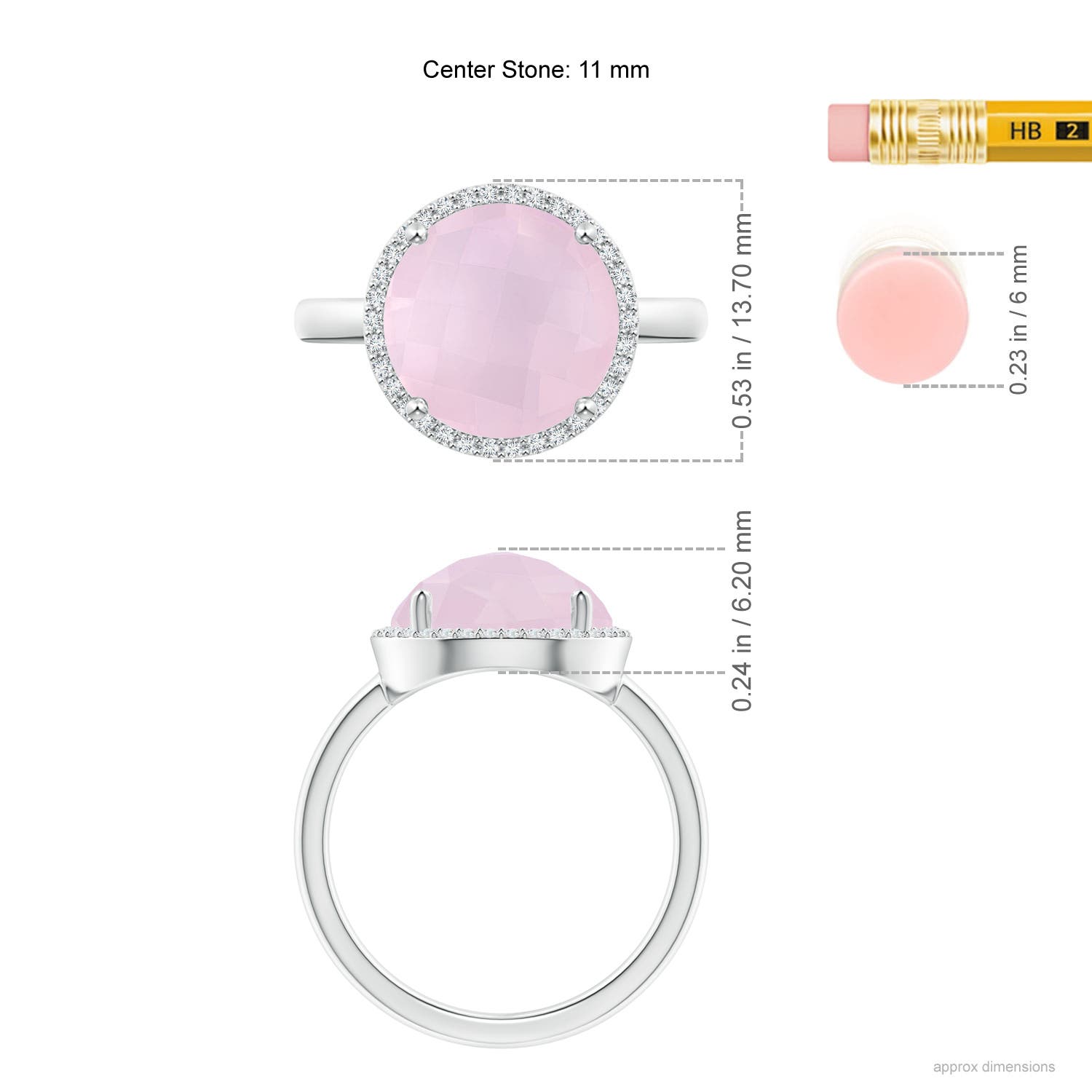 AA - Rose Quartz / 4.27 CT / 14 KT White Gold