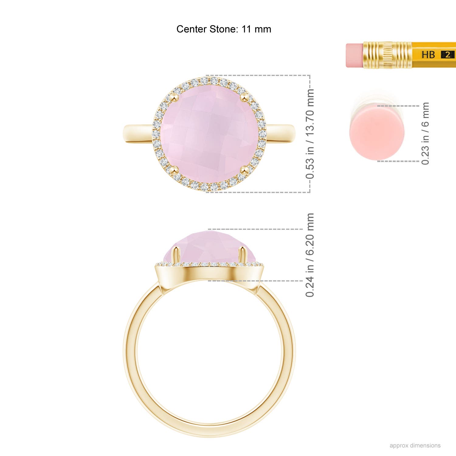 AA - Rose Quartz / 4.27 CT / 14 KT Yellow Gold