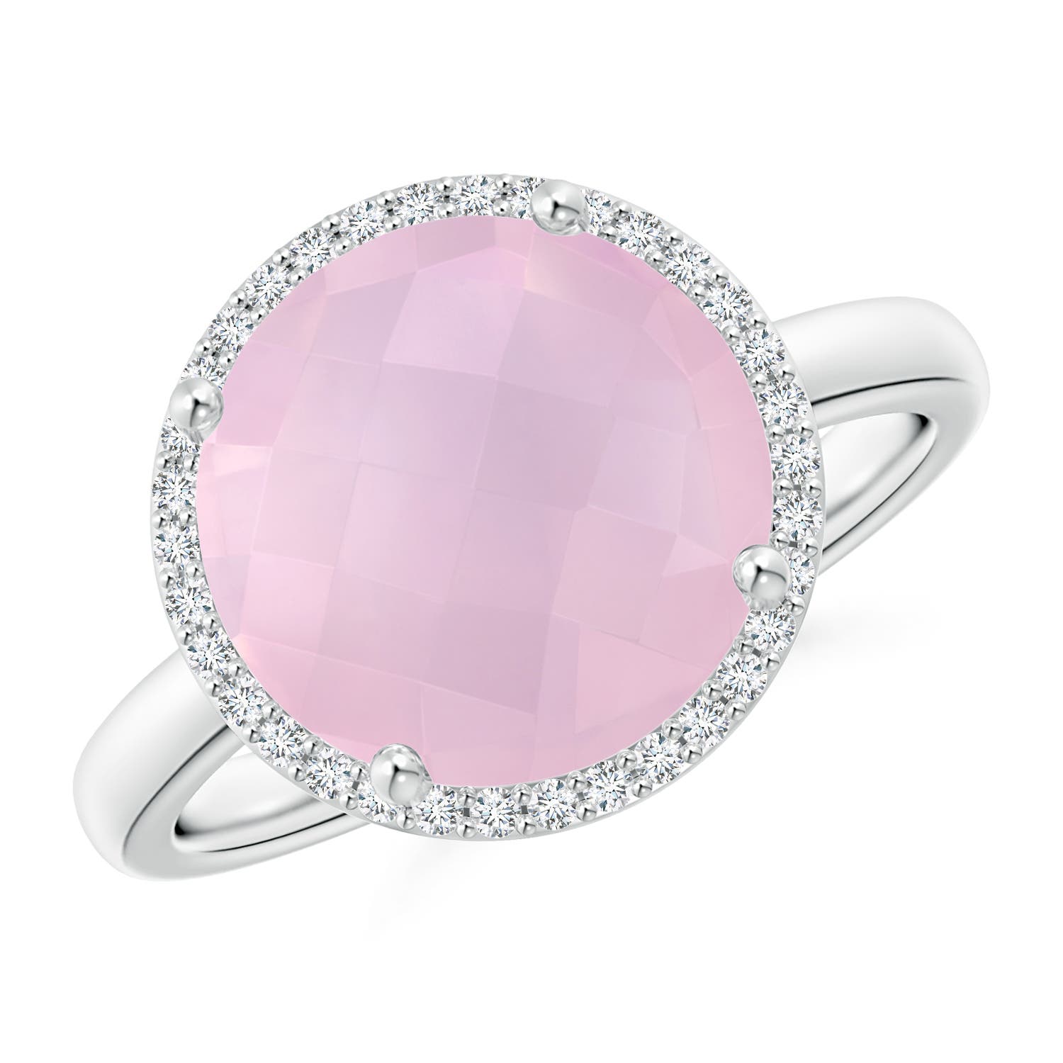 AAA - Rose Quartz / 4.27 CT / 14 KT White Gold