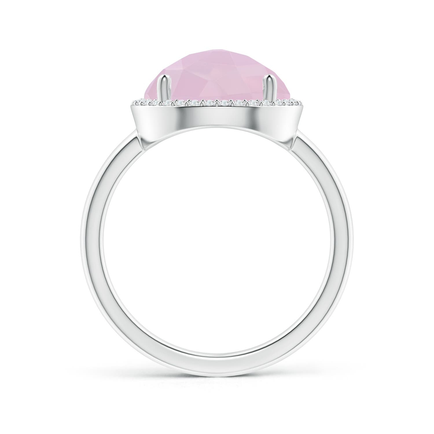 AAA - Rose Quartz / 4.27 CT / 14 KT White Gold