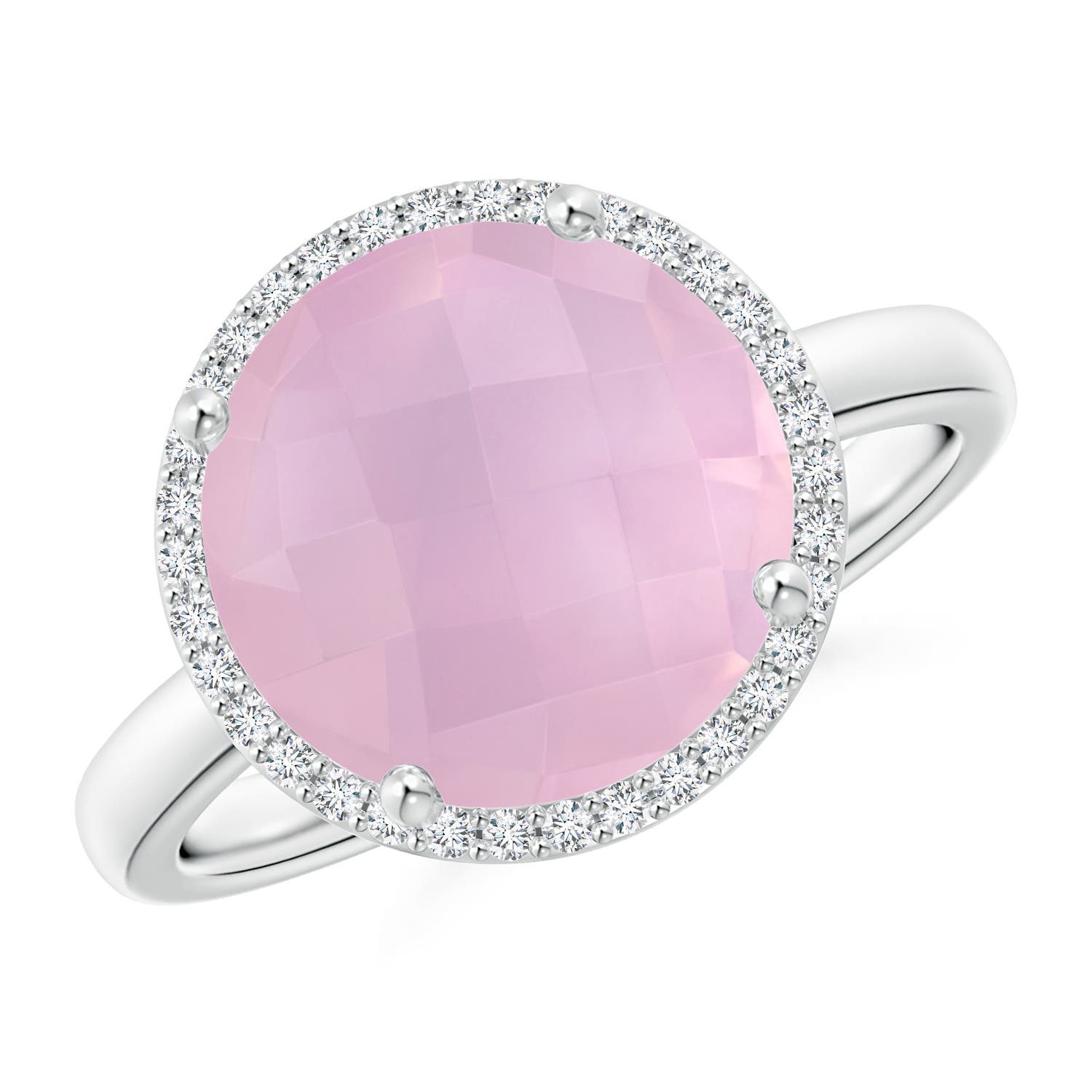 AAAA - Rose Quartz / 4.27 CT / 14 KT White Gold